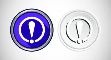 Important icon Button Set Design Illustration. Warning and exclamations marks vector