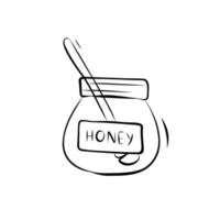Honey jar sketch. Simple doodle style illustration vector