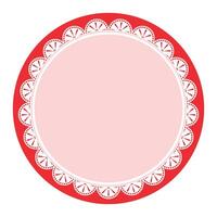Simple Classic Red Circle Shape with Decorative Round Patterns Design vector