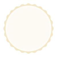 Classic Stitched Edge Round Vanilla Brown Emblem Blank Sticker Label Plain Background vector