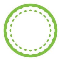 Simple Geometric Green Circle Frame Border Design Decorated With Bold Scalloped Lace Edge vector