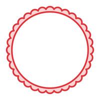 Simple Red Circular Blank Background With Scallop Frame Border Ornament vector