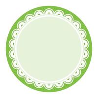 Simple Elegant Bold Green Lace Decorated With Circular Edge Design vector