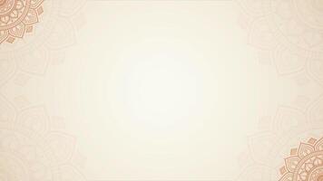 Simple Soft Blank Subtle Cream Horizontal Plain Background With Decorative Mandala Artwork Texture vector