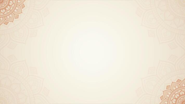 Simple Soft Blank Subtle Cream Horizontal Plain Background With Decorative Mandala Artwork Texture