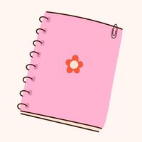 Diary notebook. Office or school stationery, daily and weekly organizer. Notebook, notepad, memo pad, planner or organizer icon. illustration EPS 10 vector