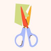 Isolated open scissors symbol. Scissors cutting paper,scissoring, shear concept.kid scissors sign.Hand drawn illustration EPS 10 vector