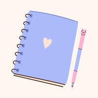 Diary notebook. Office or school stationery, daily and weekly organizer. Notebook, notepad, memo pad, planner or organizer icon. illustration EPS 10 vector