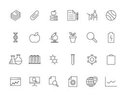 Education and Learning simple thin line icons set. Education, School, Learning, Book, study editable stroke icons vector