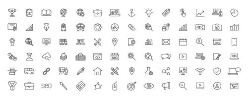 Education and Learning simple thin line icons set. Education, School, Learning, Book, study editable stroke icons vector