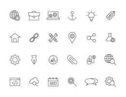 Education and Learning simple thin line icons set. Education, School, Learning, Book, study editable stroke icons vector