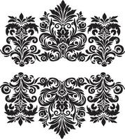 Ornament silhouette art illustration. floral vine, border, Black, Elements vector
