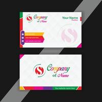 Modern, professional creative business card and name card, layout in square size. horizontal clean template design. vector