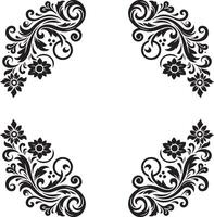 Ornament silhouette art stylish corner illustration design vector