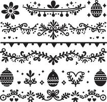 Ornament Visual arts, floral vine, border, Black, Elements vector