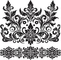 Ornament silhouette art illustration. floral vine, border, Black, Elements vector