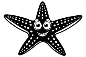 Funny Starfish Illustration with White Background, Funny starfish illustration with white background, perfect for cartoons, clipart, and line art vector