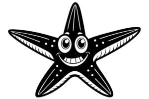 Funny Starfish Illustration with White Background, Funny starfish illustration with white background, perfect for cartoons, clipart, and line art vector
