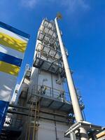Production of oxygen and nitrogen from the air. Exterior view of the rectification column for air separation photo