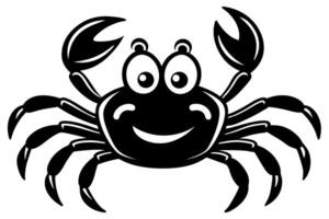 Funny Crab Illustration with White Background Cartoons, Clipart, Line Art Design, Funny crab illustration, perfect for cartoons, clipart, and line art designs with a white background. vector