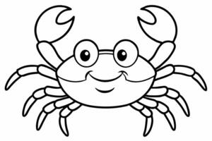 Funny Crab Illustration with White Background Cartoons, Clipart, Line Art Design, Funny crab illustration, perfect for cartoons, clipart, and line art designs with a white background. vector