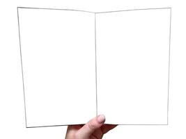 A book with mock up pages on a white isolated background photo