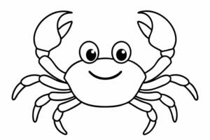 Funny Crab Illustration with White Background Cartoons, Clipart, Line Art Design, Funny crab illustration, perfect for cartoons, clipart, and line art designs with a white background. vector