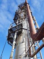 Main rectification column of raw methanol close-up photo