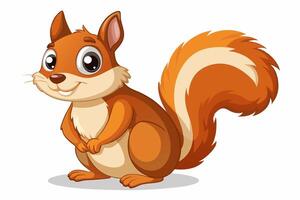 Funny Squirrel Cartoon Illustration with White Background, Funny squirrel cartoon illustration with white background, perfect for clipart and design. vector