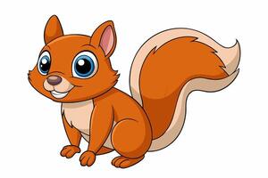 Funny Squirrel Cartoon Illustration with White Background, Funny squirrel cartoon illustration with white background, perfect for clipart and design. vector