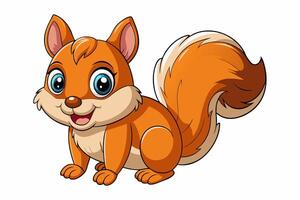 Funny Squirrel Cartoon Illustration with White Background, Funny squirrel cartoon illustration with white background, perfect for clipart and design. vector