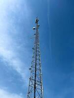 A base station in radio communications, mobile communications tower, is a system complex of transceiver equipment that provides centralized maintenance of a group of terminal subscriber devices photo