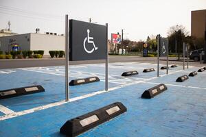 Parking space in the parking lot for the disabled photo