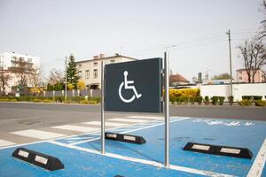 Parking space in the parking lot for the disabled photo