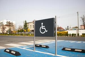 Parking space in the parking lot for the disabled photo