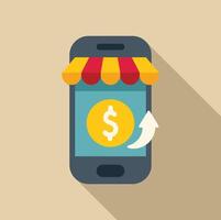 Smartphone showing increasing profit for online business vector