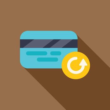 Credit card showing recurring payment with reload icon vector