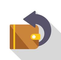 Wallet with rotating arrow showing refund or money back guarantee concept vector