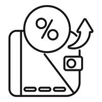 Mobile banking app showing interest rate increasing with arrow vector