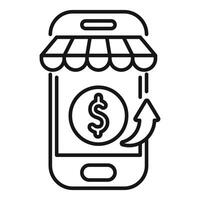 Mobile phone showing increasing profits for online business vector