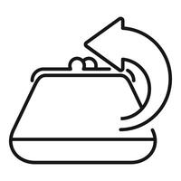 Wallet with arrow showing money transfer concept icon vector