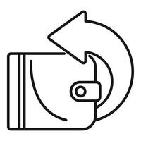Wallet with arrow returning money finance concept line icon vector