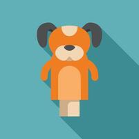 Cute orange dog puppet character standing and smiling vector