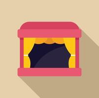 Pink puppet theater stage with closed yellow curtains, ready for a show vector