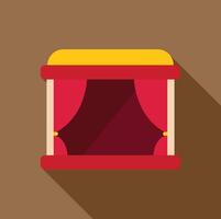 Red stage with golden top and closed curtains waiting for the show to start vector