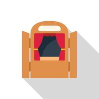 Wooden puppet show booth waiting for the curtain to rise vector