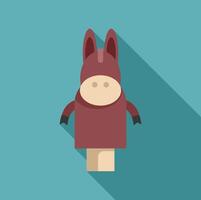 Cartoon donkey finger puppet posing for entertainment vector