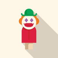 Funny clown puppet wearing a green hat and smiling vector