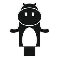 Chatbot speaking and standing on a platform icon vector