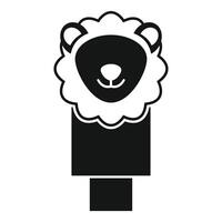 Cute lamb finger puppet smiling on white background vector